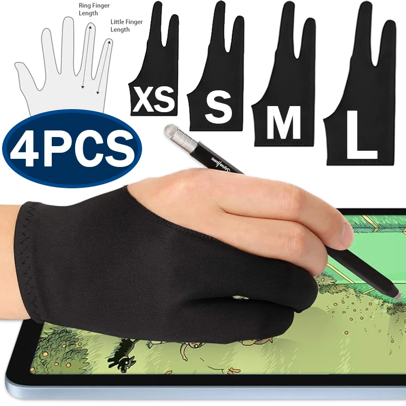 Drawing Glove Artist - Zeichenhandschuh mit Handflächenunterstützung, Zwei-Finger-Handschuhe für Apple