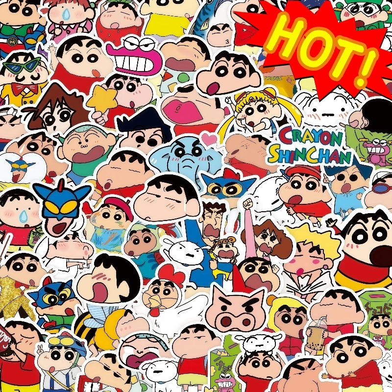 Tablet Cute Accessories - 100 Stück Crayon Shin Chan Aufkleber,