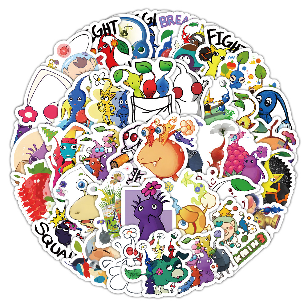 Tablet Cute Accessories - 100 Stück süße Pflanzen-Pikmin-Doodle-Aufkleber – Abenteuer-Themen-Aufkleber